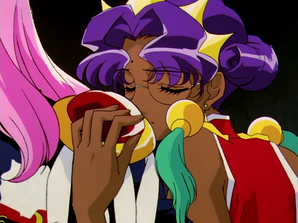 anthy sadly hugging utena from the back