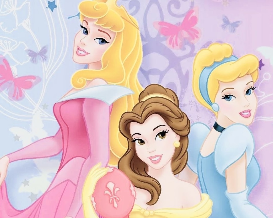 artwork of cinderella, aurora, and belle